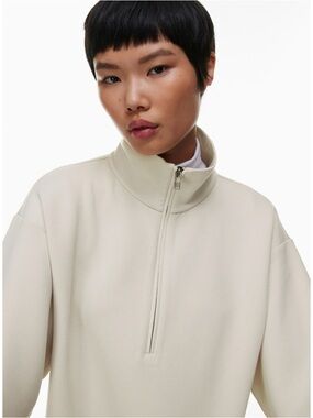 NWT Aritzia The Group Smooth Plush Energy Mockneck Sweatshirt Cream